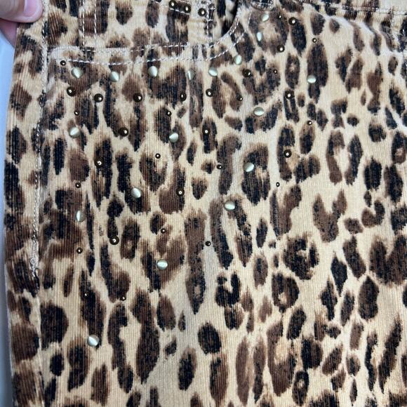 Chico's Leopard Print Corduroy Pants Size 2.5 / US 14 - Picture 3 of 8